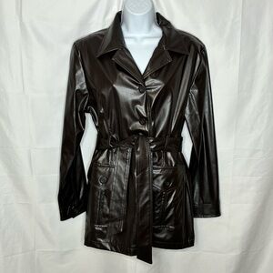 Vintage RAG Dark Brown Faux Leather Jacket size Large
